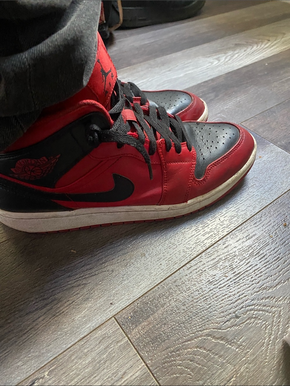 Nike Air Jordan 1 Mid in Red and Black
